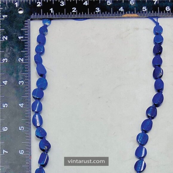 Lapis Lazuli Necklace, Handmade Beaded Pendant Necklace, Natural Blue Gemstone - Picture 9 of 10